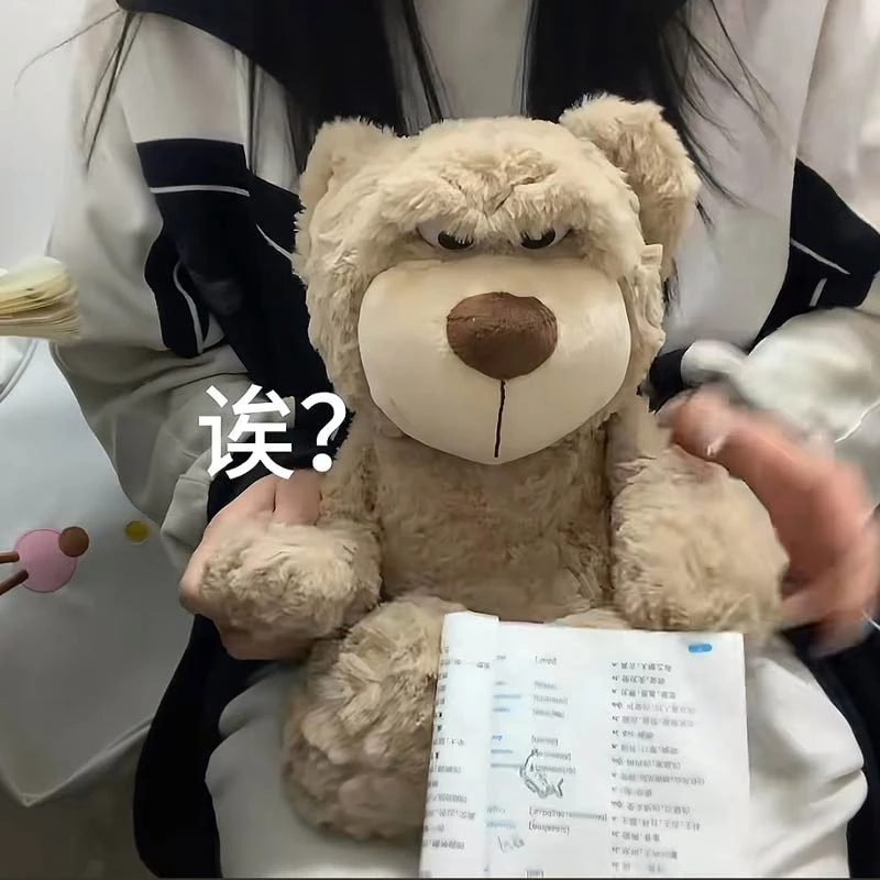 可变换表情泰迪熊公仔翻眼睛的大眼小熊玩偶毛绒玩具抱枕娃娃女生