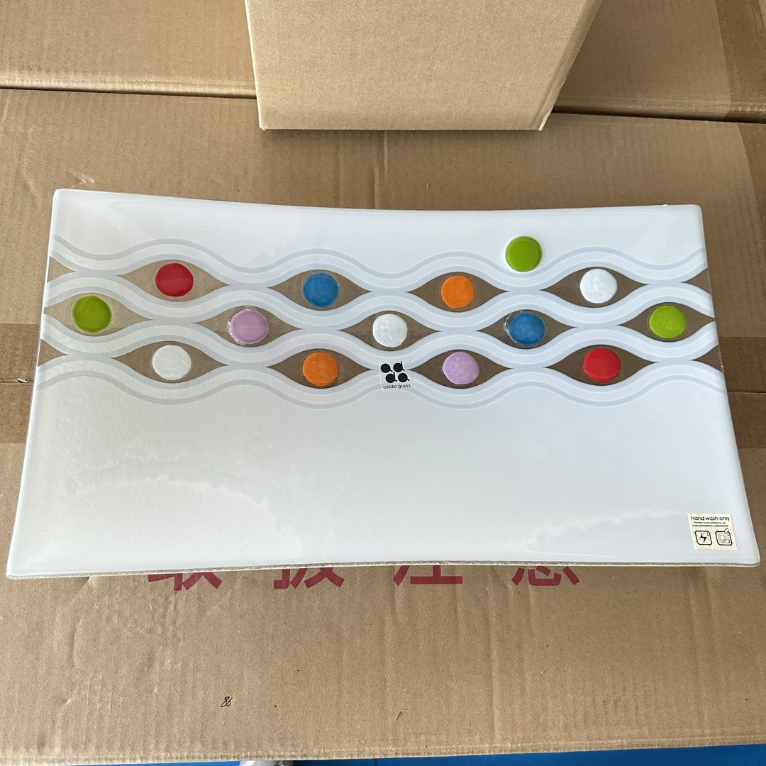 欧式彩色玻璃果盘摆盘茶点盘