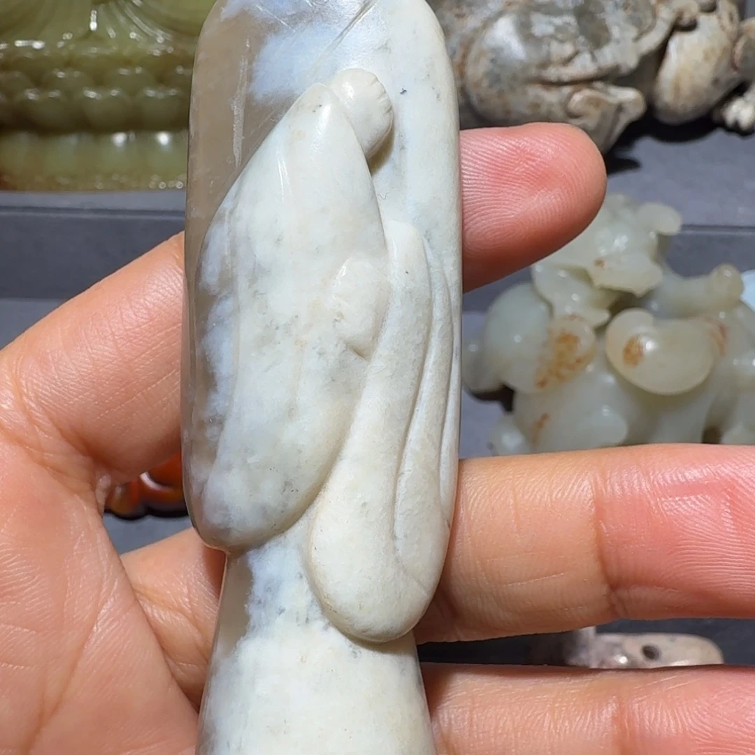 箜***篌和田玉未镶嵌挂件