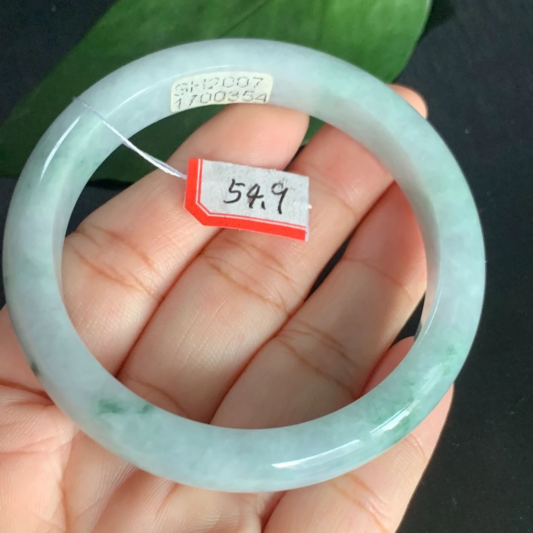 翡翠手镯天然翡翠A货飘花手镯正圈正品翡翠手镯玉手镯女