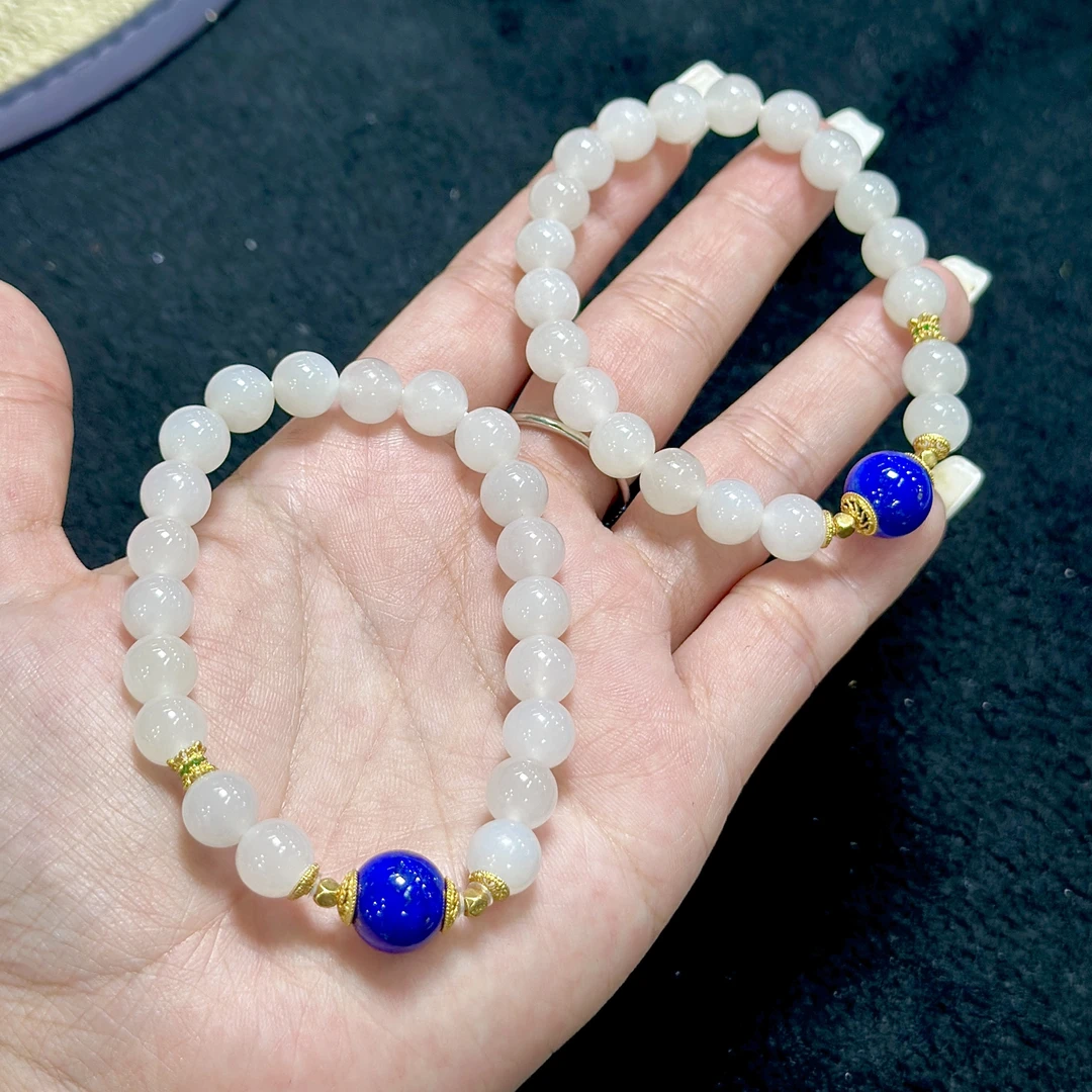 【CH】和田玉白玉DIY手串-约8mm（多样性发其一）