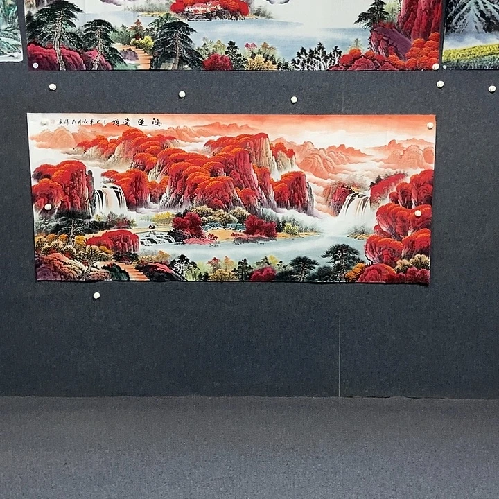 国画小八尺山水一副