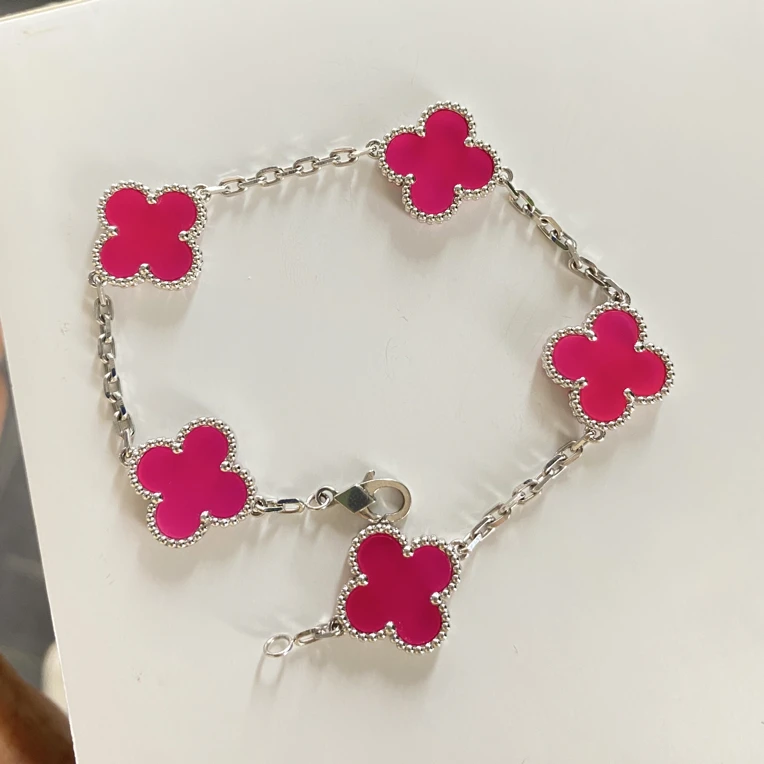 PT950铂金玫红五花手链