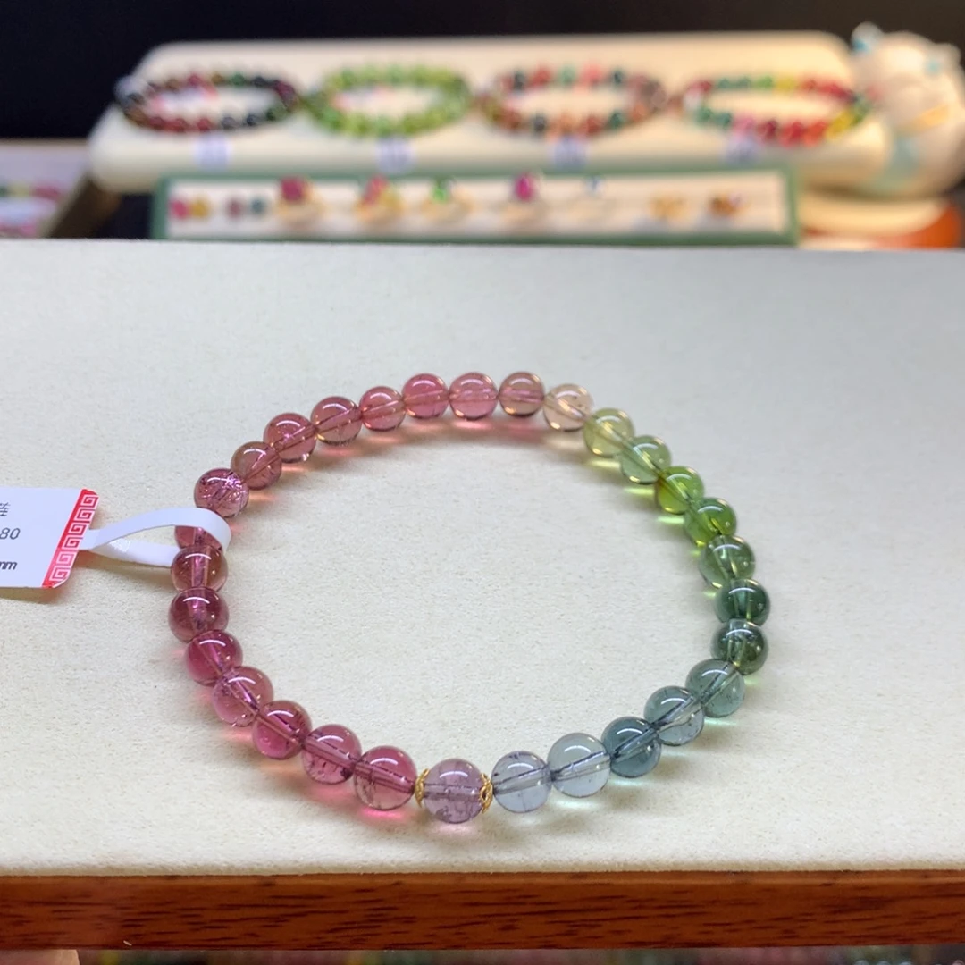 碧玺手串未镶嵌渐变人鱼6.2mm