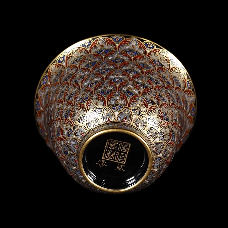 溢珍堂 唐风 金地莲花 盖碗