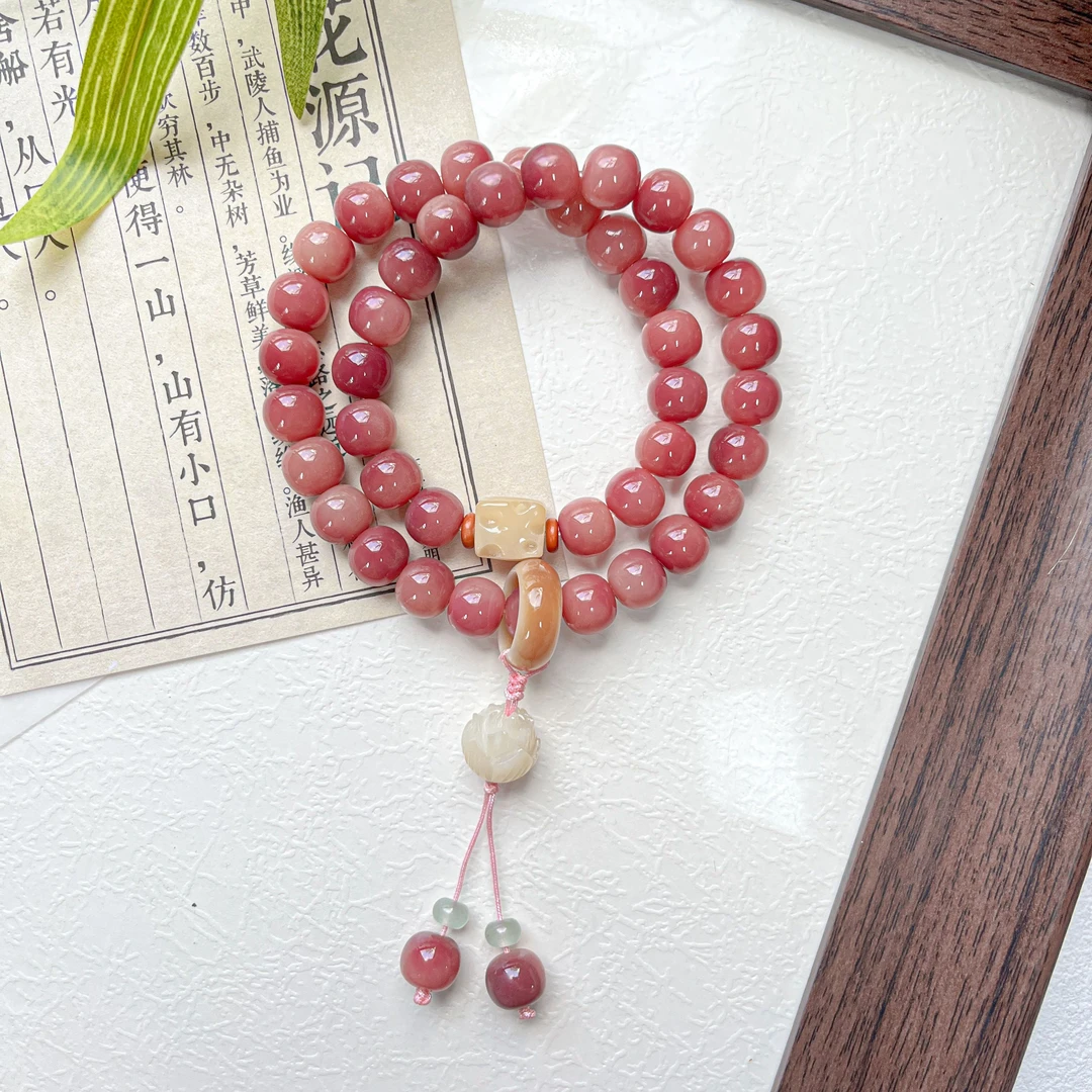 【灵月阁旗舰店】杨梅飘花胖苹果乌梅子酱菩提手持女款正宗手串菩提