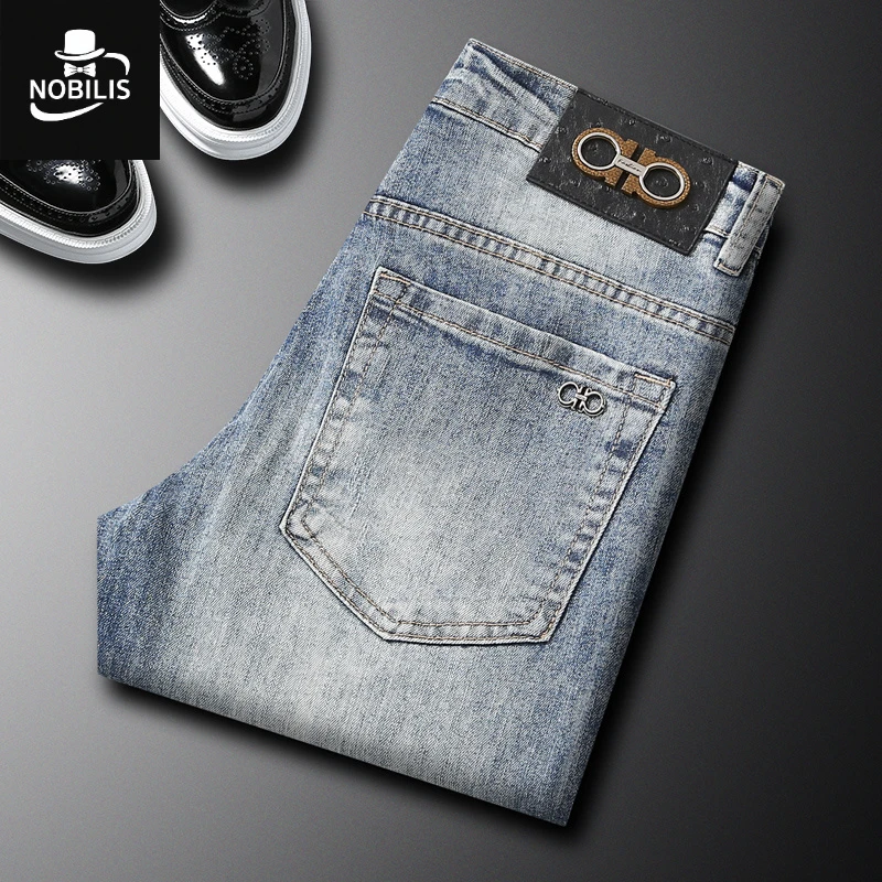 夏季薄款男修身弹力高端潮流休闲简约百搭轻奢男士裤子夏薄款