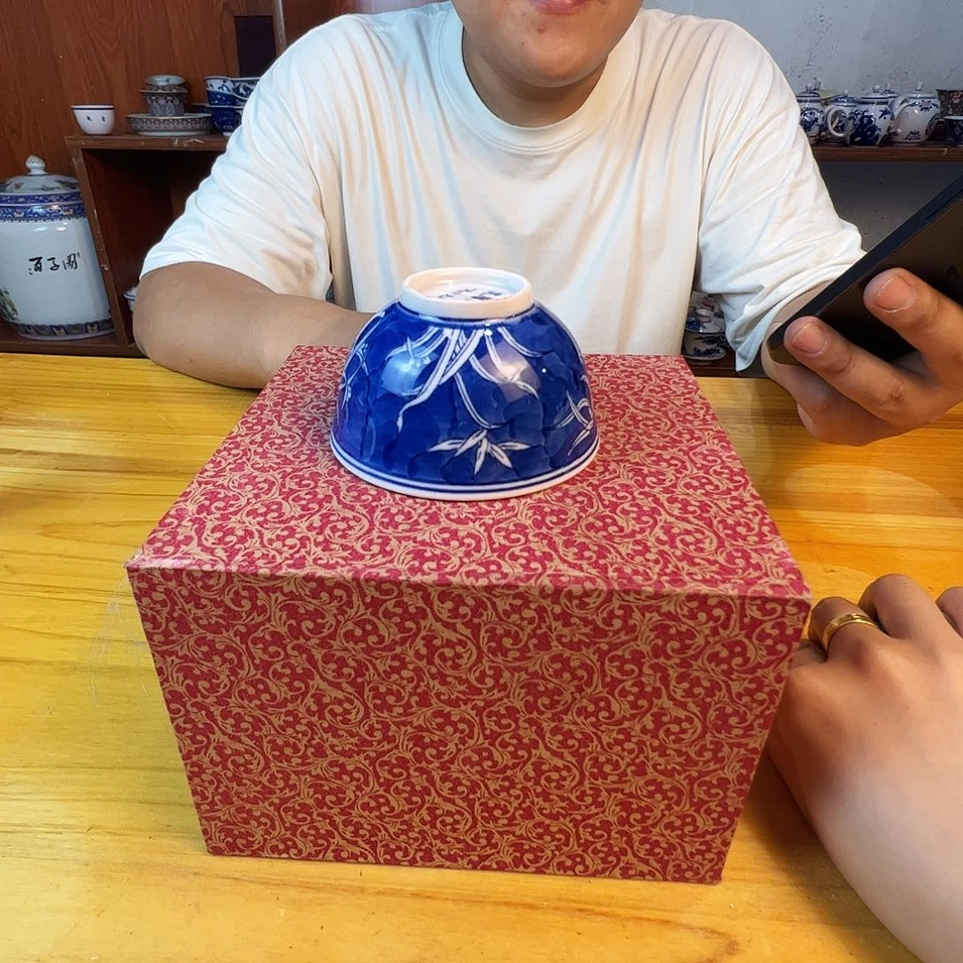 瓷片景德镇陶瓷红嘻嘻兰花主人杯一只（器型不挑）