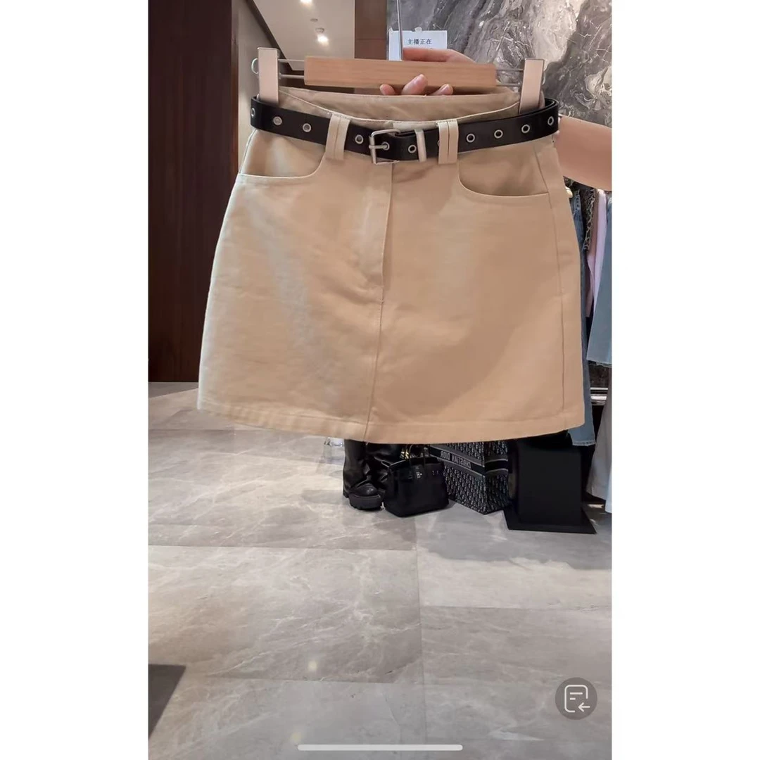 徐秋阳  港岛暮色  春季新款百搭时尚休闲显瘦牛仔裙带腰带XT3093