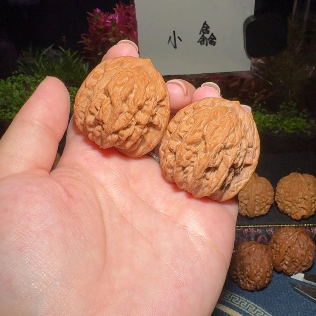 核桃把件141号40麦穗虎头文玩核桃