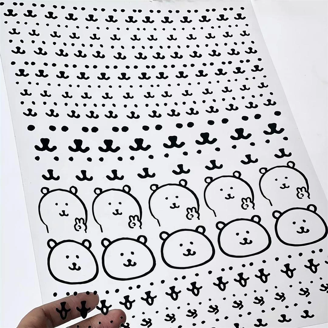 简约创意自嘲熊卡通表情转印贴可爱diy贴纸手机电脑贴家具装饰贴