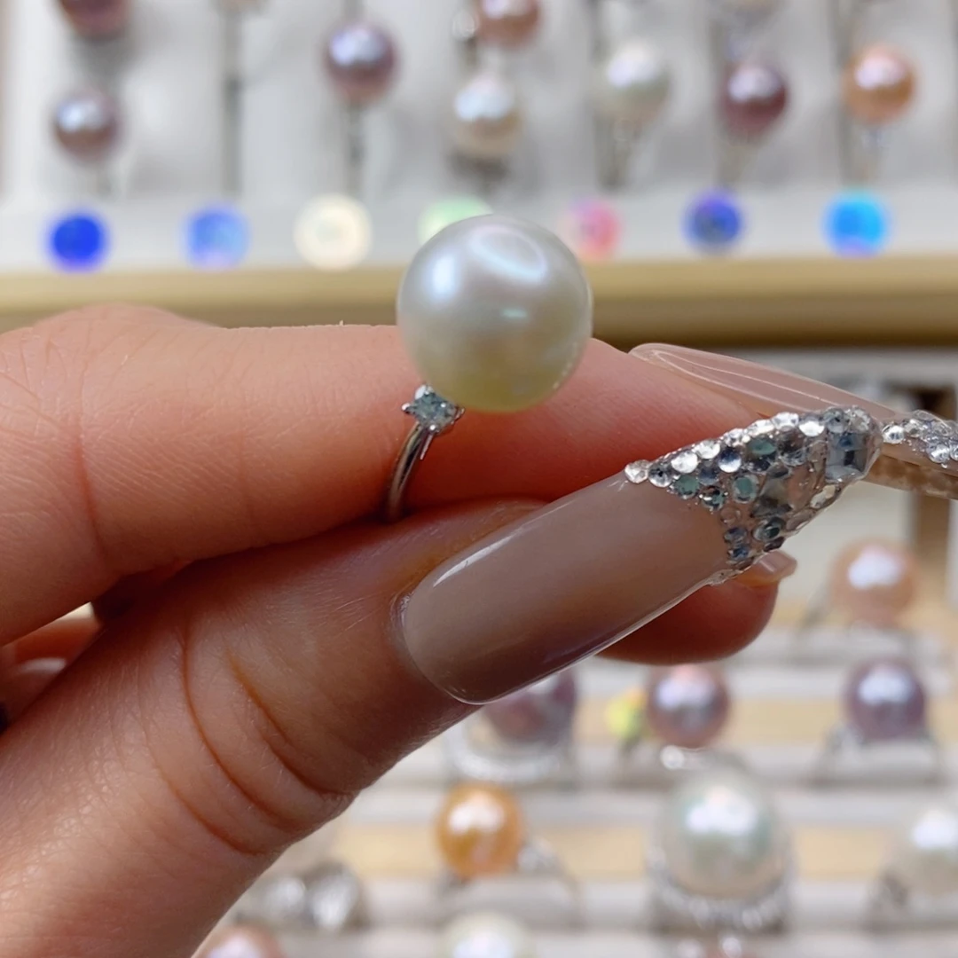 淡水珍珠戒指银S925镶嵌z****乐