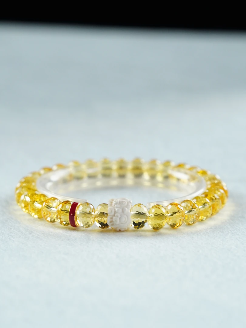 【珊木居】S2001HS 黄水晶0.8棱形珠单圈手串