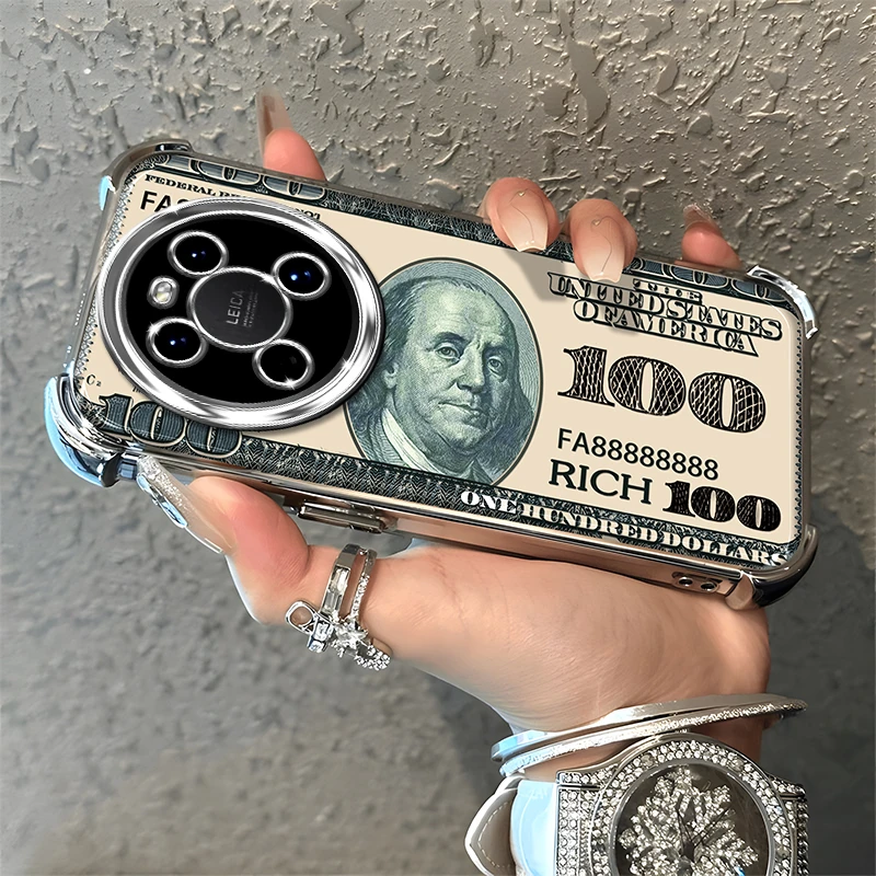 适用于【华为】Mate40/E创意老头美金高级感网红电镀防摔手机壳