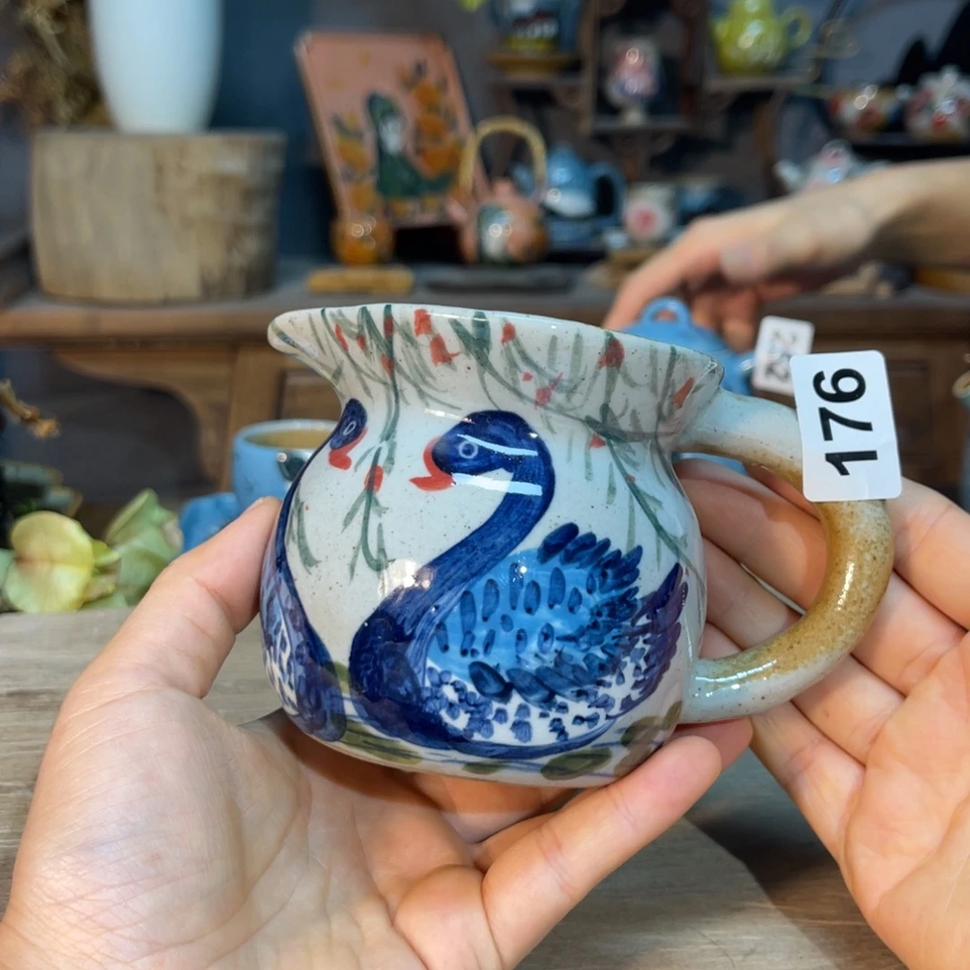 壶素浅陶瓷手工手绘
