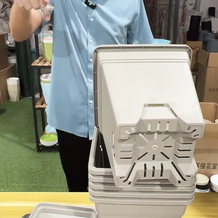 方形160口16高18灰白带托6只