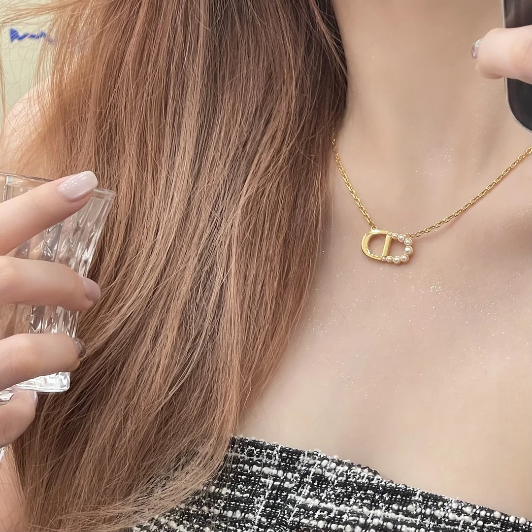 铜项链 千金感镶边仿珍珠项链女高级感轻奢小众锁骨链choker颈链