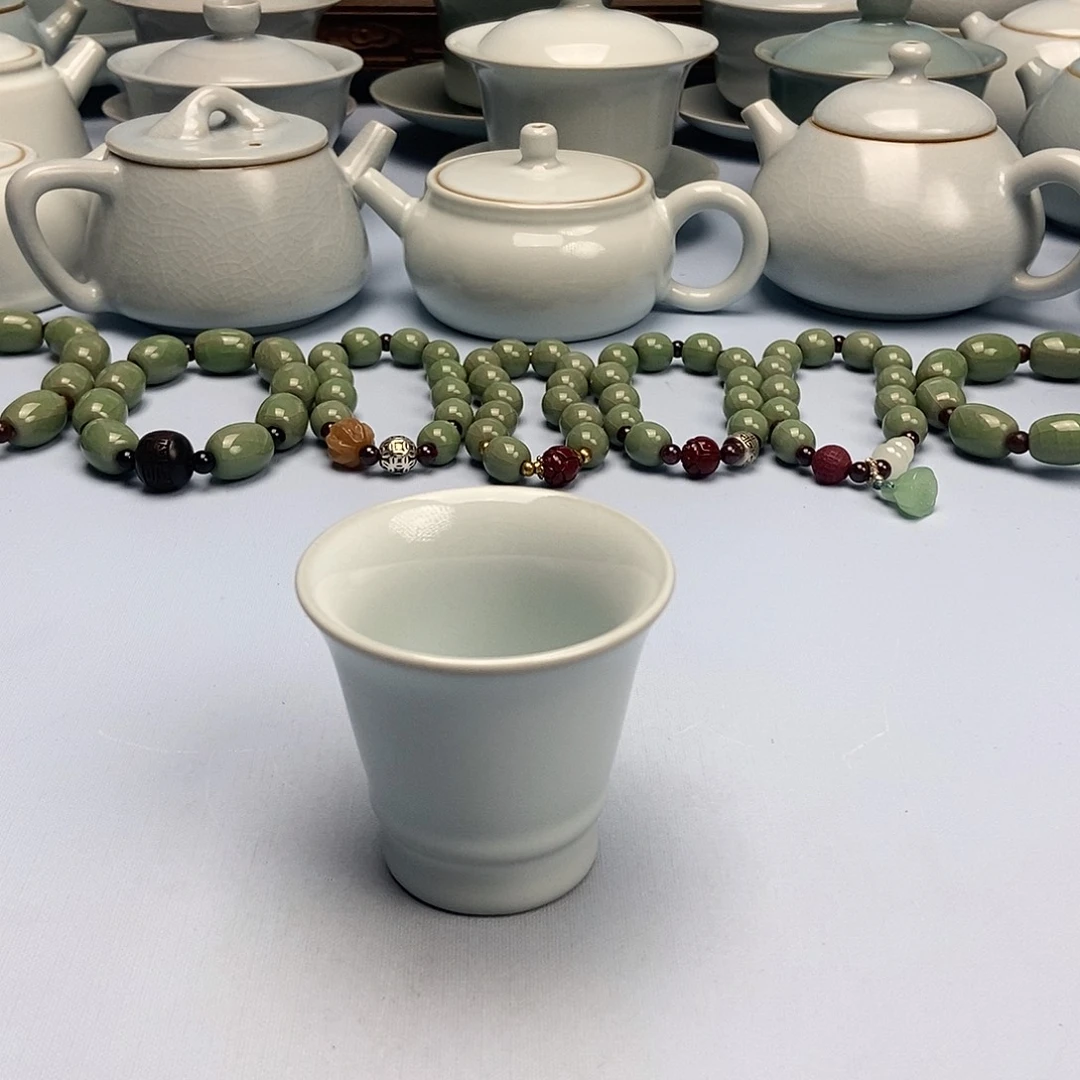 杯月白釉闻香杯原矿原釉原产地