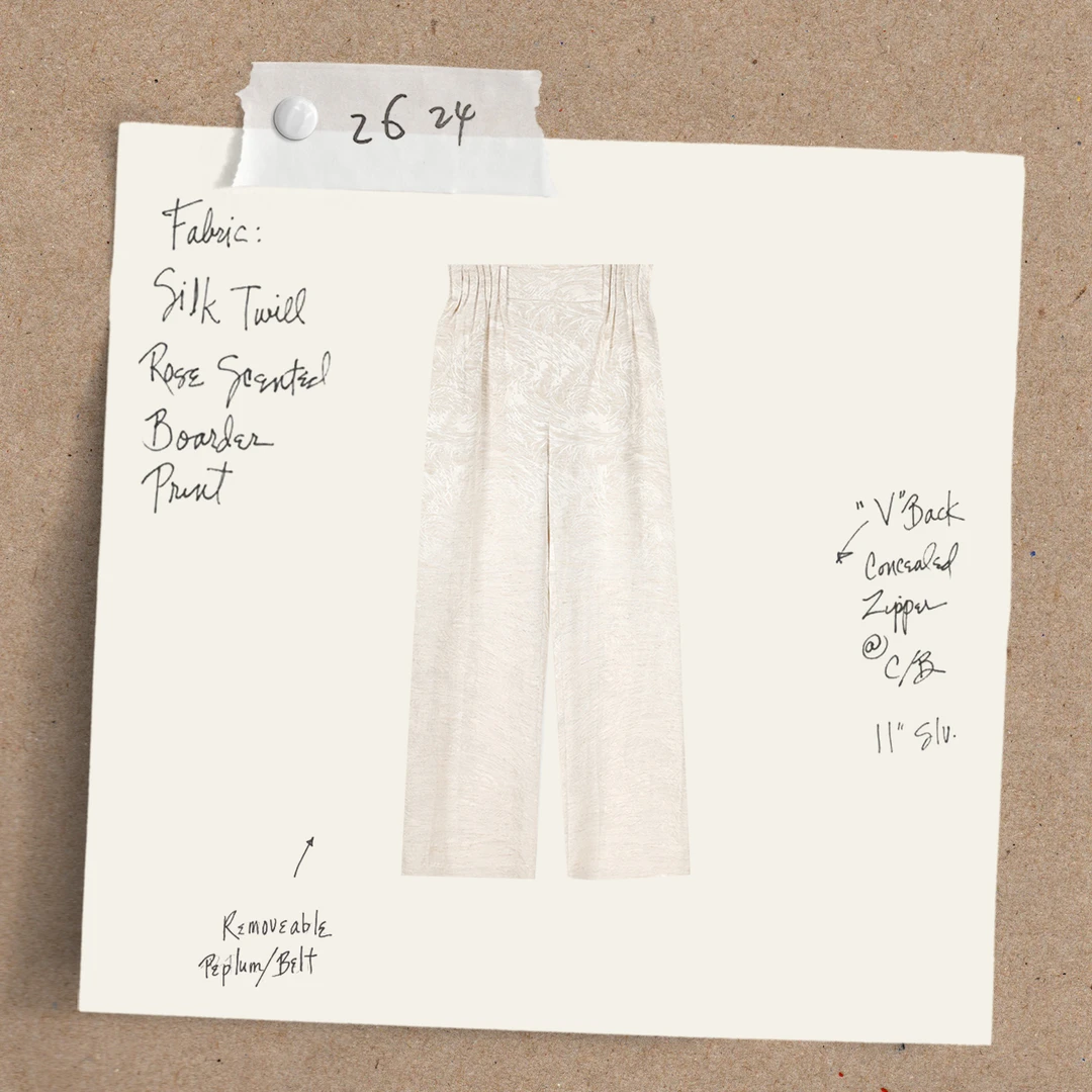 【马面裤】天丝亚麻混纺立体提花直筒花苞型KY2458