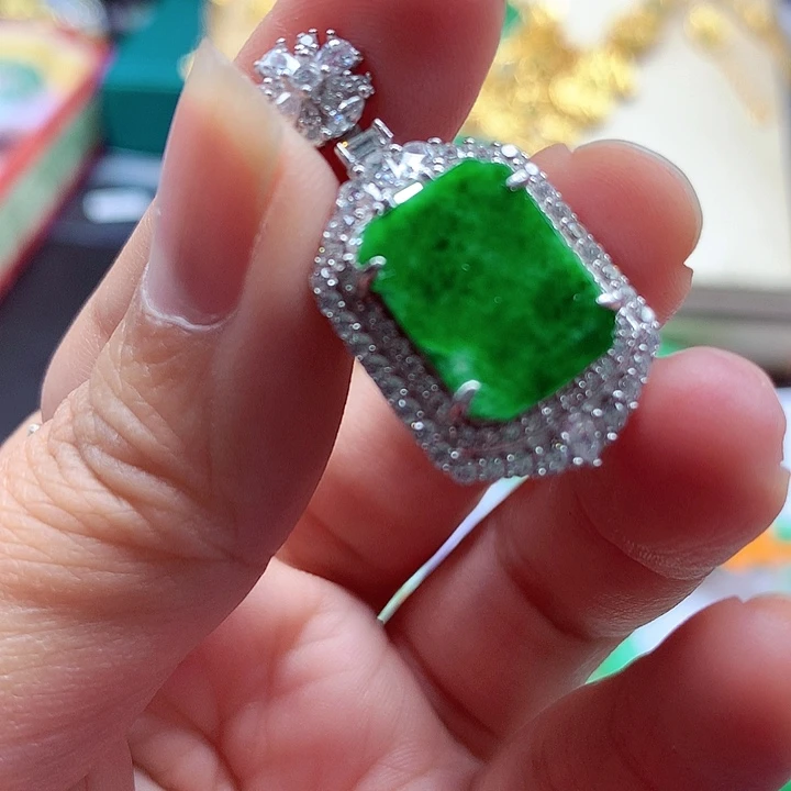 颈饰银S925镶嵌翡翠翡翠