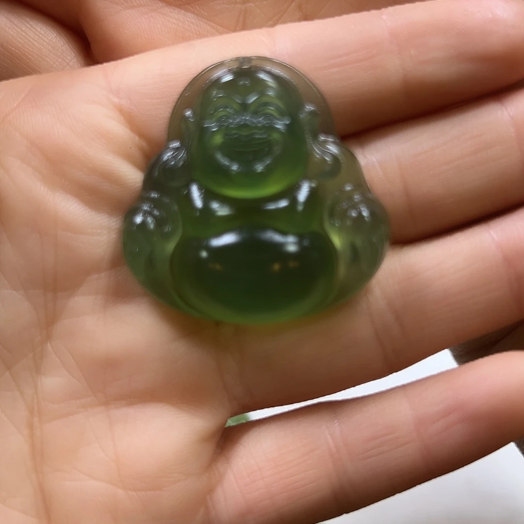 火***面蛇纹石玉未镶嵌吊坠