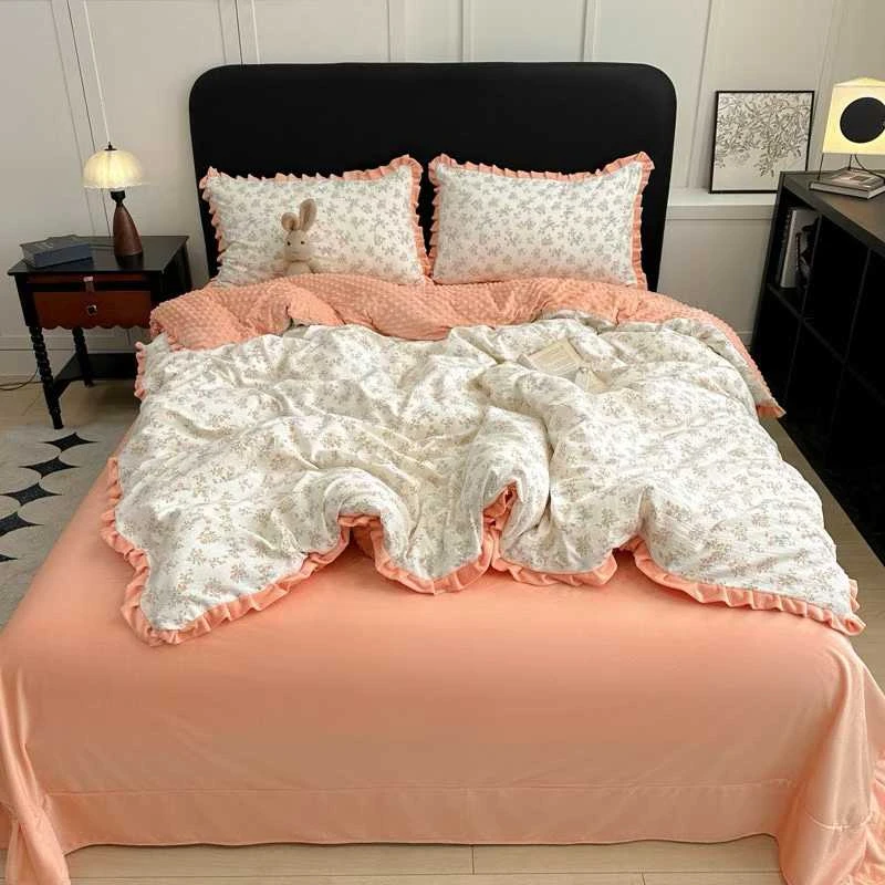 棉加绒四件套闲趣花开