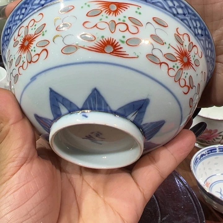 文***翰青花玲珑手工手绘一个碗