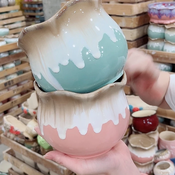 有孔.凑单10元陶瓷花盆发货！