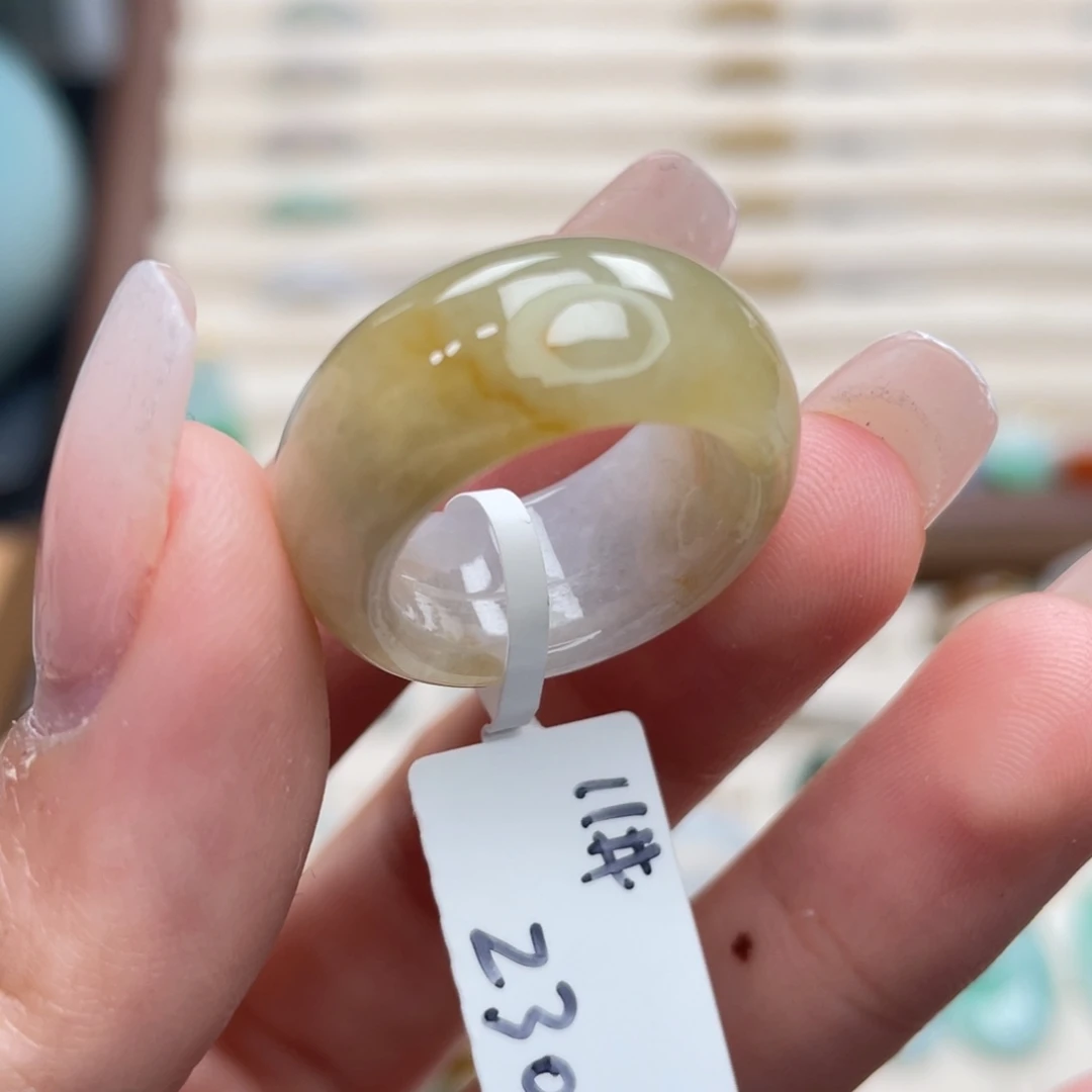 翡翠未镶嵌戒圈a12港圈11牛奶焦糖布丁墩墩