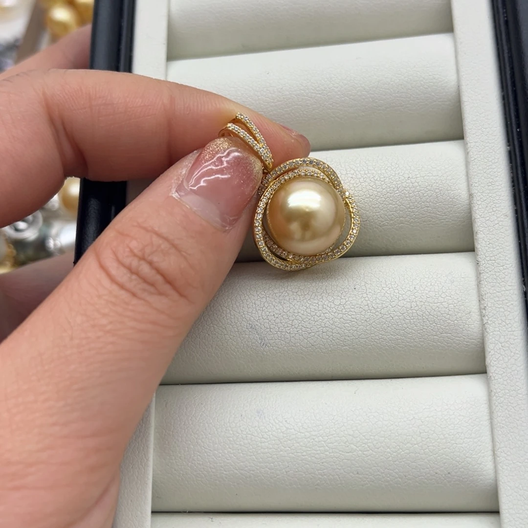 海水珍珠吊坠(不含链)银S925镶嵌