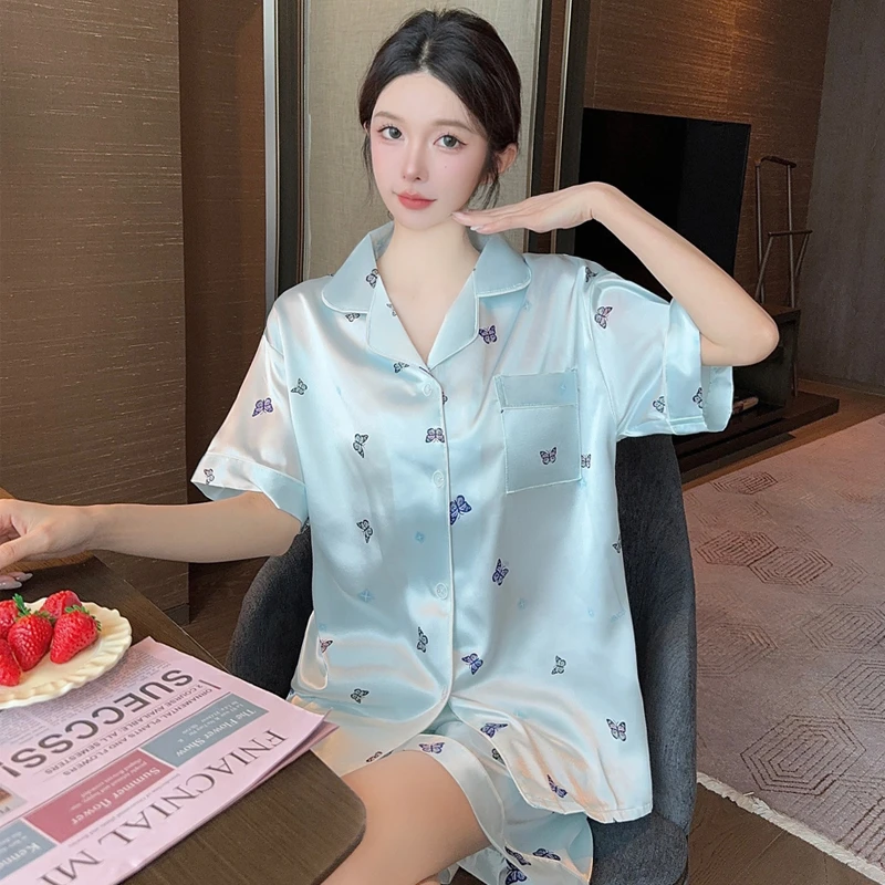 【栖居】睡衣女款2025新款夏季短袖薄款家居服夏天女士两件套装