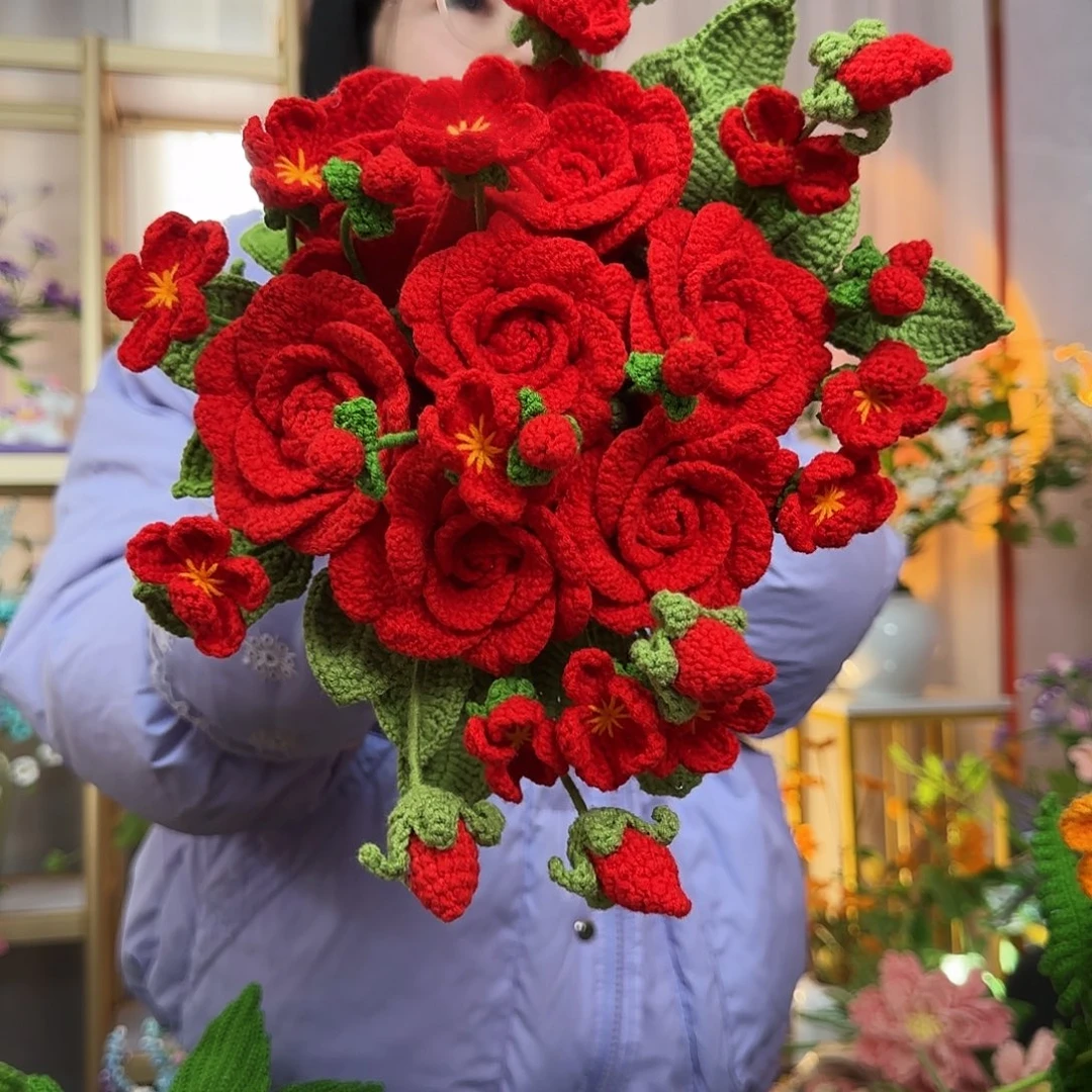 纯手工钩织钩织花束