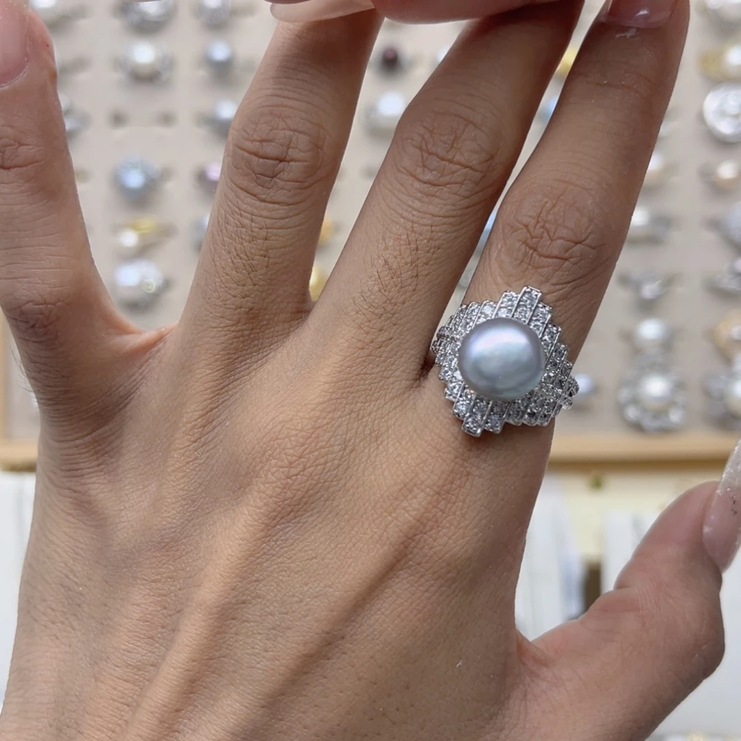 红***典戒指合金淡水珍珠