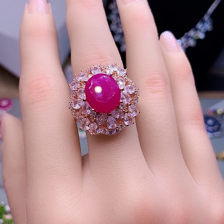 银S925镶嵌红宝石戒指