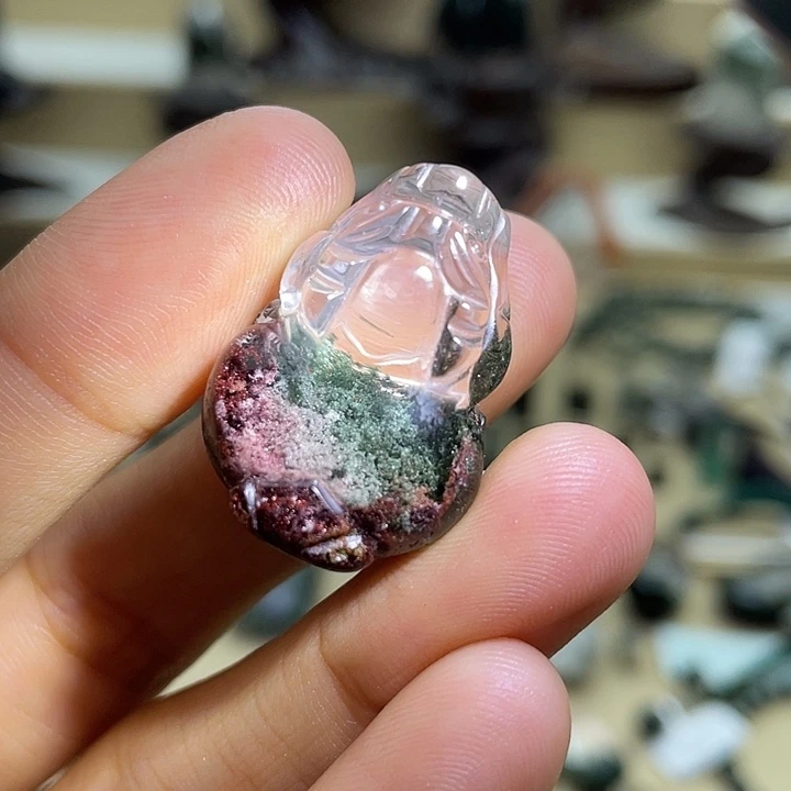 未镶嵌颈饰水晶红绿幽灵貔貅定制