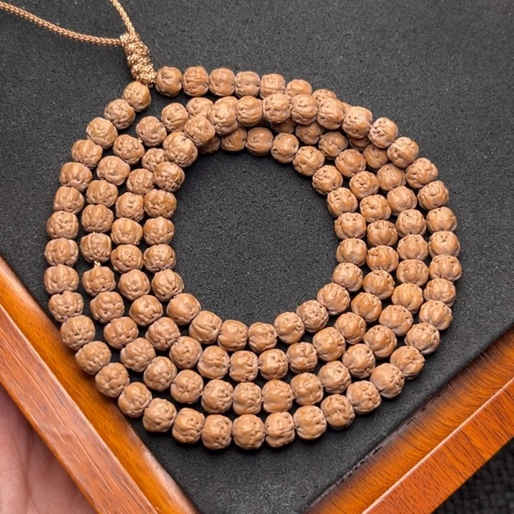 金刚菩提吊坠伟**期定制收藏原装佛手108尺寸6.5+