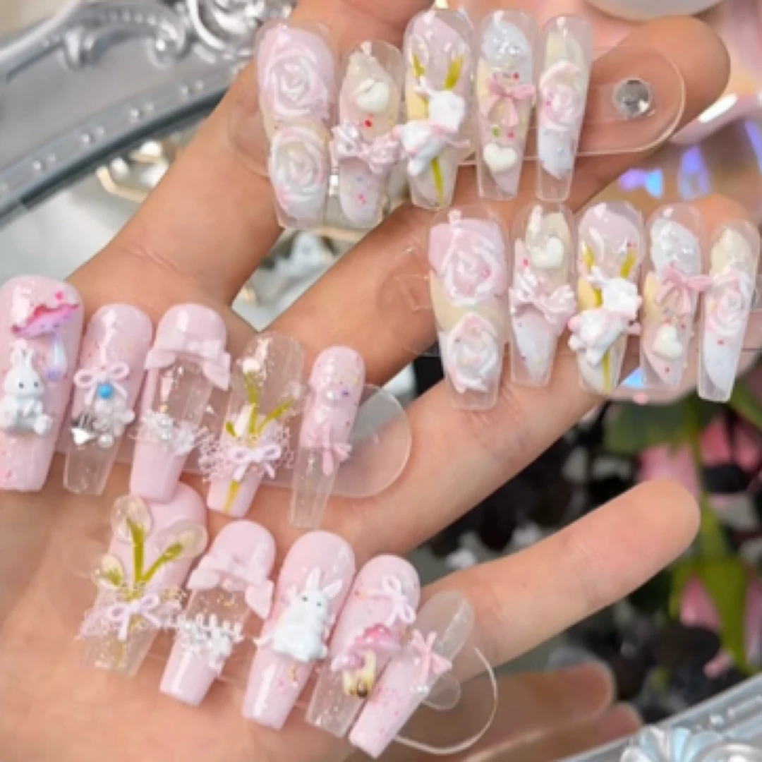 手工穿戴甲自选款式默认微瑕（直播选款）