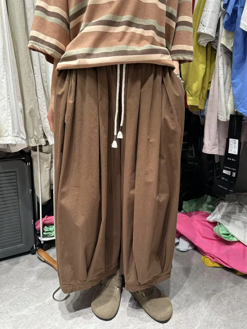 米多多 KLLR#9531#日系复古抽绳长裤