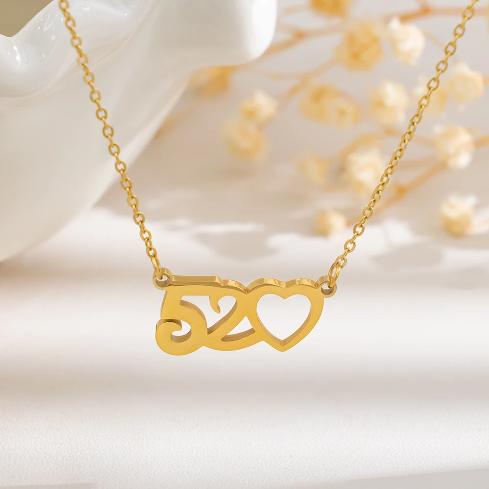 钛钢项链 情人节礼物520百搭简约女金色简约双环钛钢日韩气质