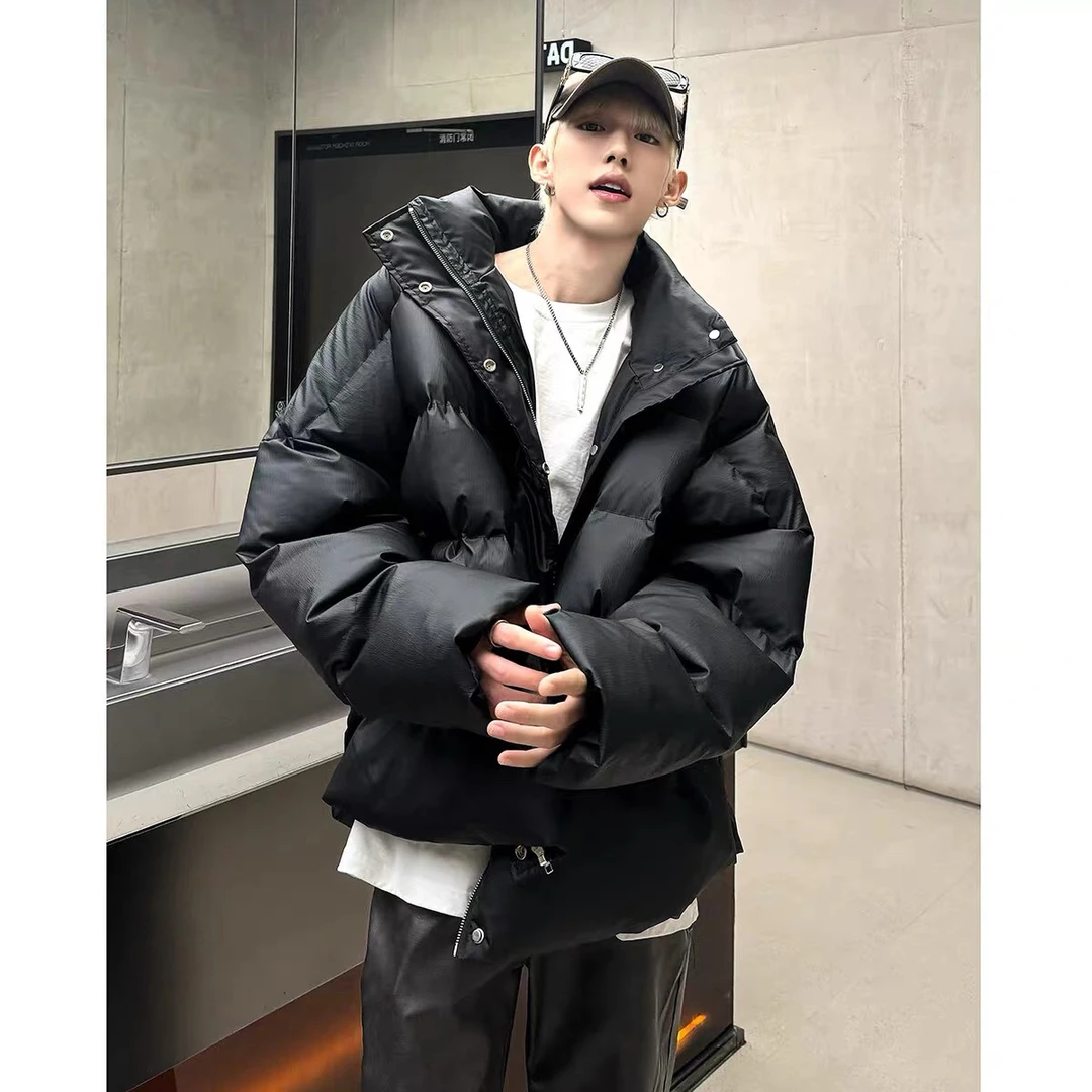 3656 冬季美式情侣棉服PU软面皮衣痞帅加厚宽松保暖防寒免洗外套