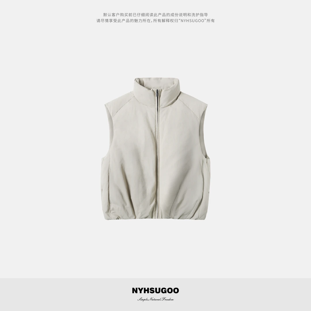 NYHSUGOO/南乙冬季棉锦材质90白鸭绒马甲基础百搭3930男士马甲