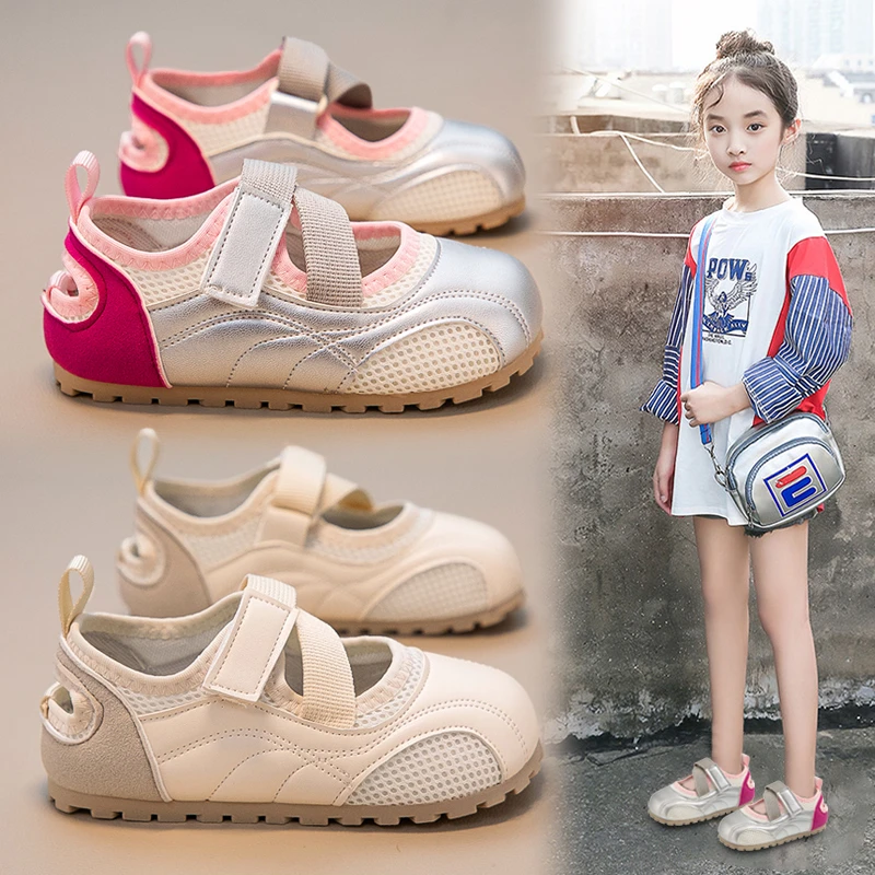 ABC女童包头凉鞋2025夏款儿童玛丽珍单鞋运动透气小女孩泡芙鞋子