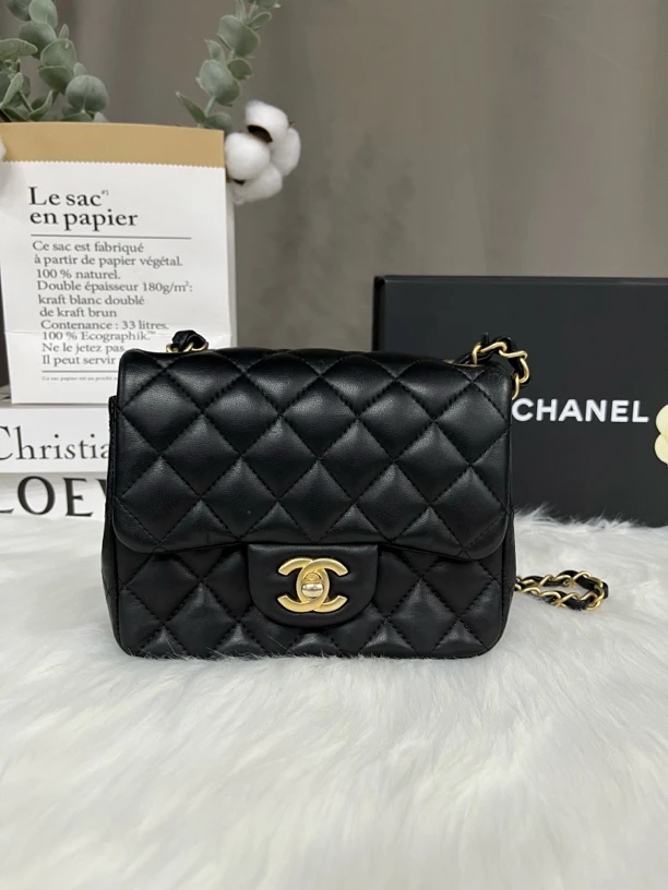 99新 Chanel/香奈儿 香奈儿黑金方胖子单肩斜挎包