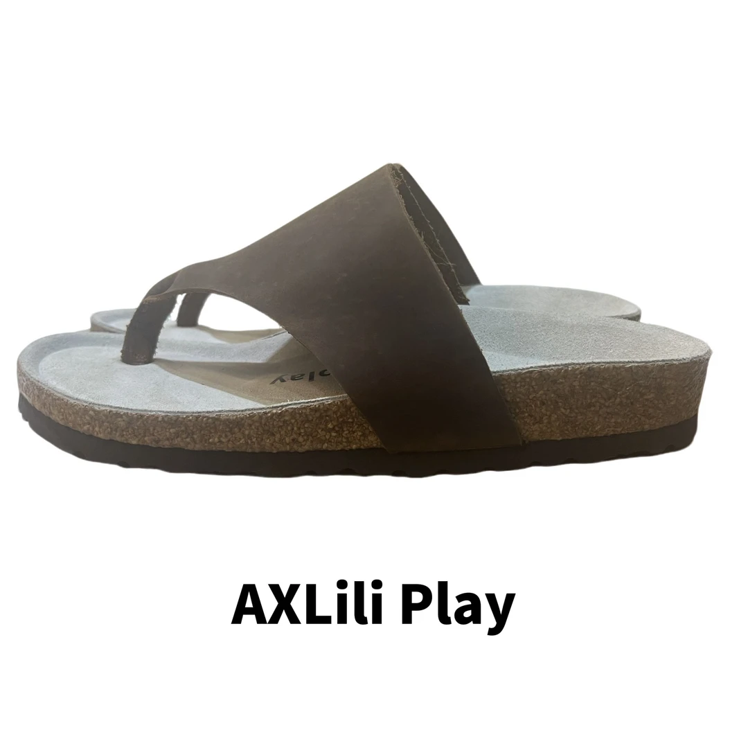 AXILILI PLAY软木勃肯软底棕经典潮款人字拖百搭经典男女同款