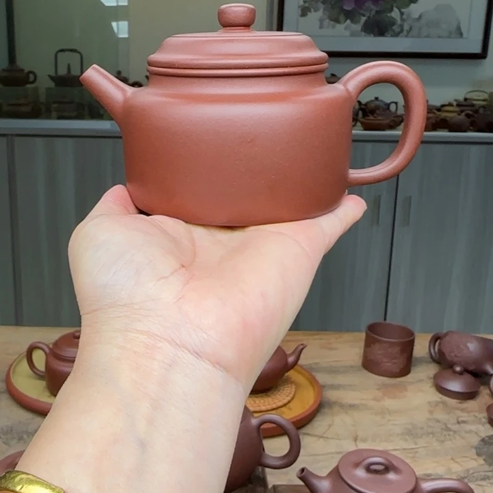 茶壶紫砂紫泥（红皮龙）210 c c微瑕