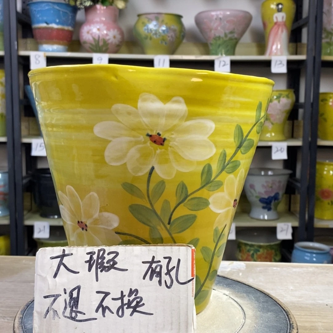 景德镇手工手绘陶瓷花盆