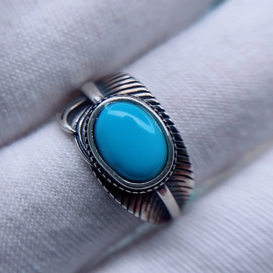 绿松石戒指银S925镶嵌