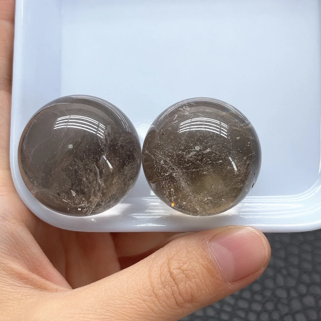 珠宝半成品未镶嵌水晶9茶晶球