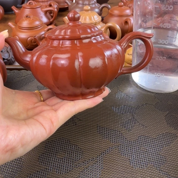 茶壶紫砂朱泥筋纹笑樱250毫升