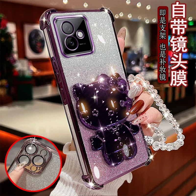 适用荣耀x60GT手机壳AGi-AN00四角气囊小猫支架防摔保护套全包边